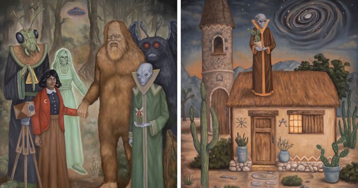 30 Paintings Of My Fantasy World Where Aliens Eat Gold And Steal Human Nightmares