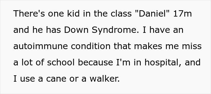 Student Won’t Keep Being Harassed By Classmate With Down Syndrome, Walks Out From Class