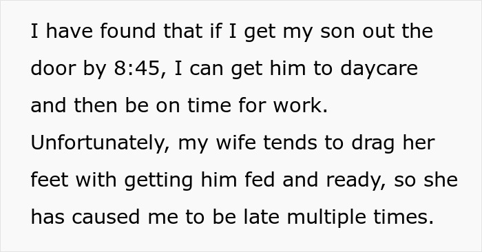 Guy With 2 Jobs Starts Simply Leaving When His Jobless Wife Can’t Get Son Ready In Time For Daycare