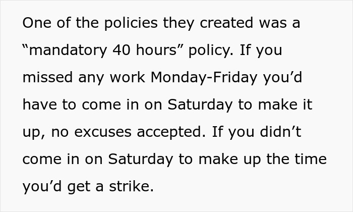 Person Maliciously Complies With A Stupid Work Policy By Coming To Work For Only 30 Minutes