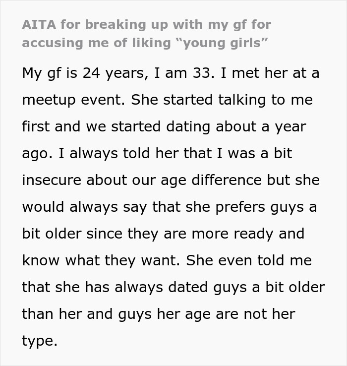 Man Asks If He Was Wrong For Breaking Up With GF Who Accused Him Of Liking “Young Girls”