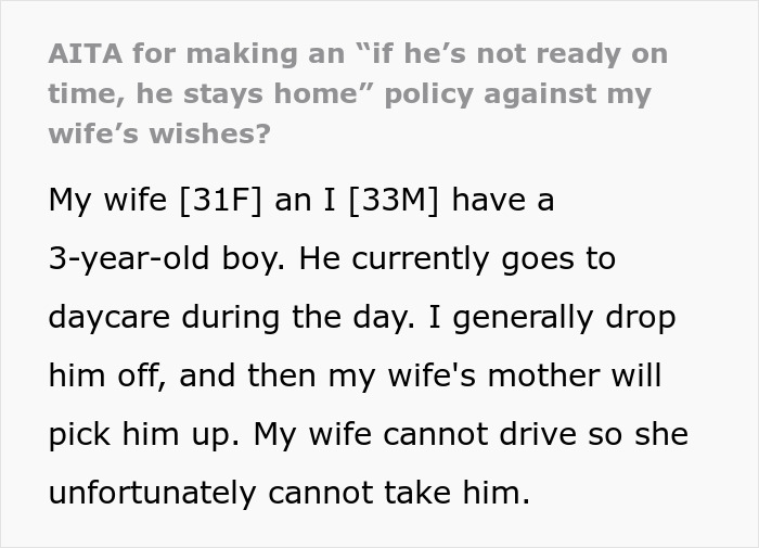 Guy With 2 Jobs Starts Simply Leaving When His Jobless Wife Can’t Get Son Ready In Time For Daycare