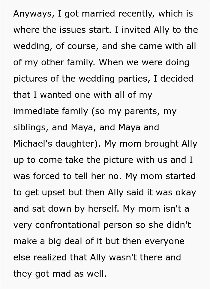 Woman Doesn’t See Girl Her Parents Took In As Family, Wants Family Wedding Picture Without Her