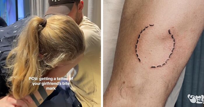 “Ringworm Core”: Man Gets Trolled Over Girlfriend’s Bite Mark Tattoo