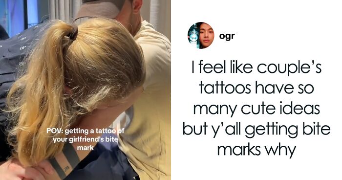 Man Gets Odd “Bite Mark” Tattoo To Symbolize Love With Girlfriend, People Worry About His Health