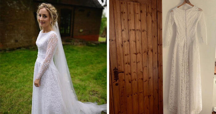 Bride Goes Viral For Choosing A $43 Charity Shop Dress As Her Wedding Gown