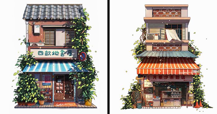 Google Street Views Of Japanese Houses Inspired This Artist To Illustrate Them (22 New Pics)