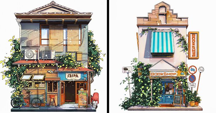 Google Street Views Of Japanese Houses Inspired This Artist To Illustrate Them (22 New Pics)