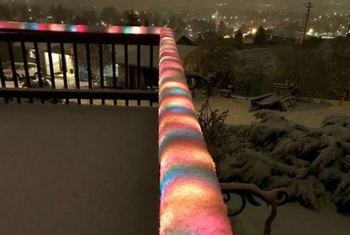 Christmas Lights Under Snow