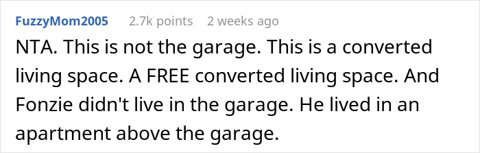 Parents Get Mad About Living In Daughter’s Totally Converted Garage, She Suggests The Nursing Home