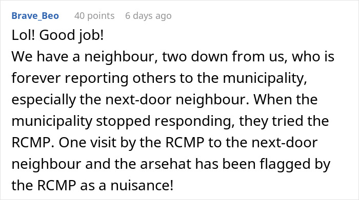 Person Has Enough Of Annoying Neighbor Reporting Them For Every Little Thing, Gets Petty Revenge