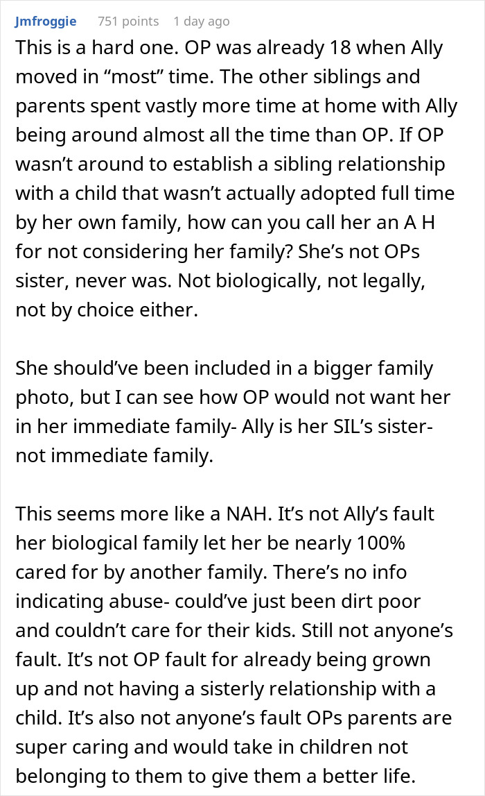 Woman Doesn’t See Girl Her Parents Took In As Family, Wants Family Wedding Picture Without Her