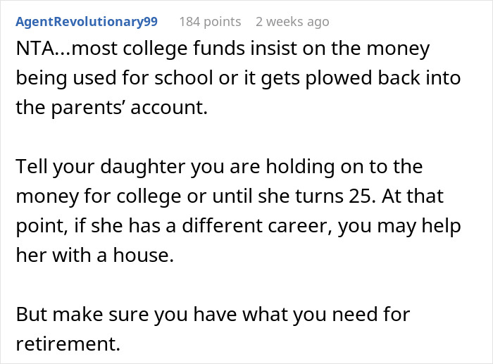 17-Year-Old Thinks She Is Entitled To Spend College Fund Money The Way She Wants, Gets Turned Down