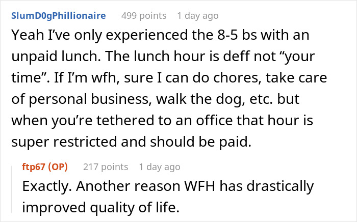 Employee Thinks Paid Lunch Their Hill To Die On, And The Internet, As It Turns Out, Is Very Divided