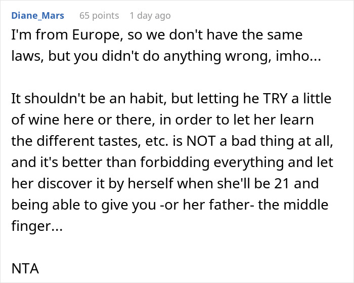 Wife Apologizes To Husband For Giving Wine To Their Teen Daughter But He Cannot Let Go Of It