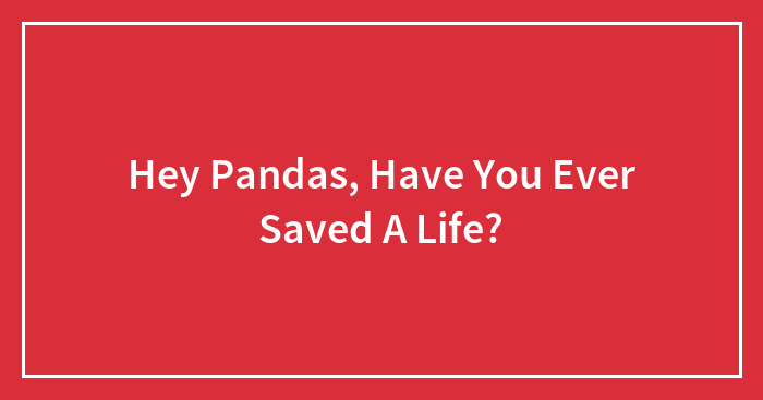 Hey Pandas, Have You Ever Saved A Life? (Closed)