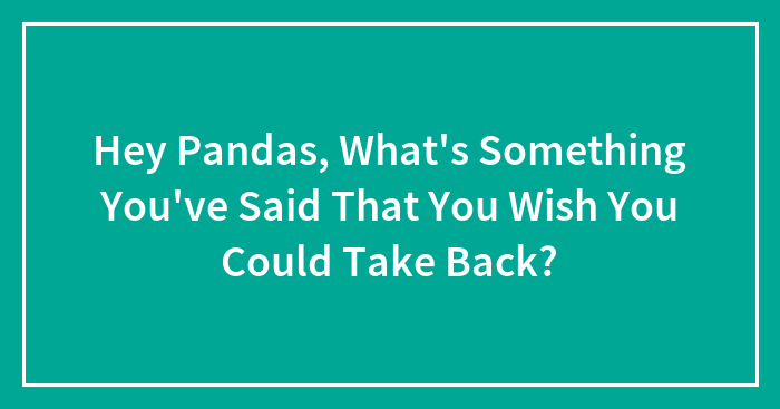 Hey Pandas, What’s Something You’ve Said That You Wish You Could Take Back? (Closed)