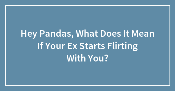 Hey Pandas, What Does It Mean If Your Ex Starts Flirting With You? (Closed)