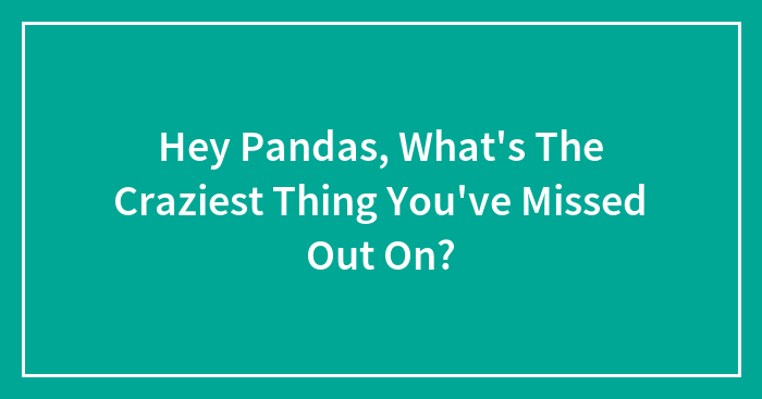 Hey Pandas, What’s The Craziest Thing You’ve Missed Out On? (Closed)