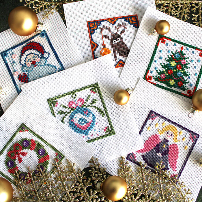 Christmas Miniatures: Simple And Easy Cross-Stitch Patterns (7 Pics)