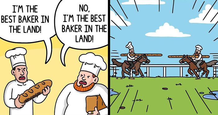 This Artist Comes Up With Surprising Endings For His Dark Humor Comics (55 Pics)