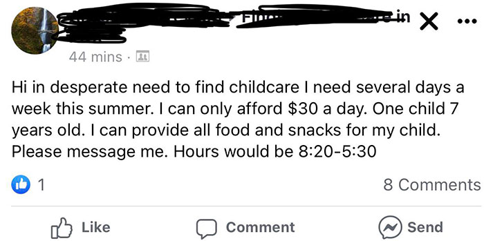 Listen, I’m Not Here To Hate On Any Parent In Financial Straits, But $30 Per Day?