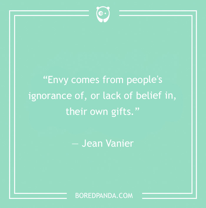 Jean Vanier quote on envy 