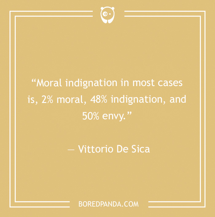 Vittorio De Sica quote on moral indication 