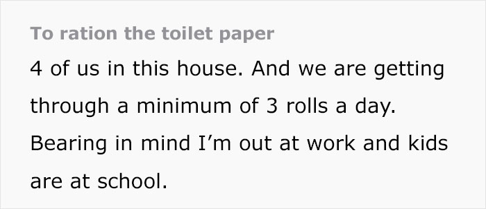 Family Of 4 Goes Through 3 Toilet Paper Rolls Per Day, Mom "Loses The Plot"