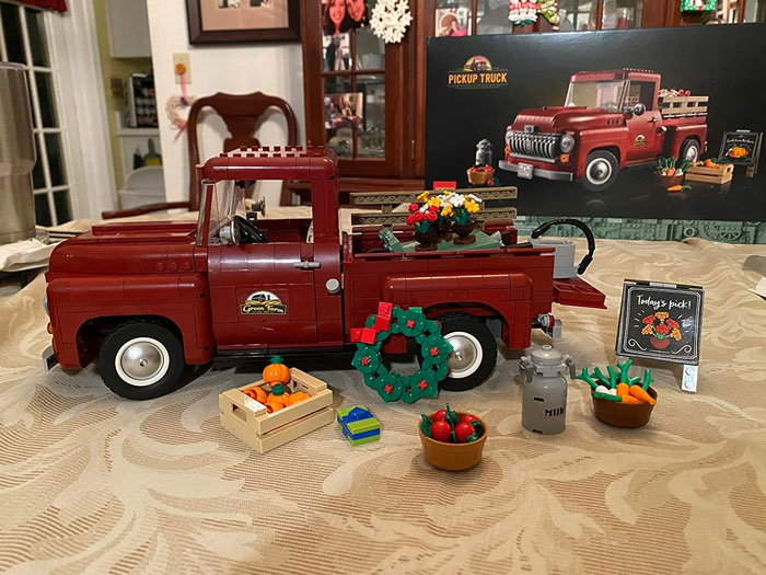 LEGO Icons Pickup Truck Building Set: A perfect gift for budding builders and those who love vintage designs, with realistic features and a mindful building experience.