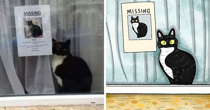 Hilarious Cat Pictures That This Artist Illustrates And Adds A Cartoony Look To (67 New Pics)