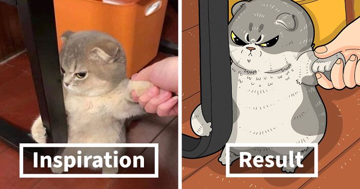 Cartoony Twist: 67 Viral Cat Pics Illustrated By This Artist (New Pics)