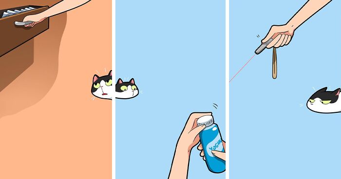 Artist Illustrates Funny Realities Of Living With A Cat (30 New Comics)