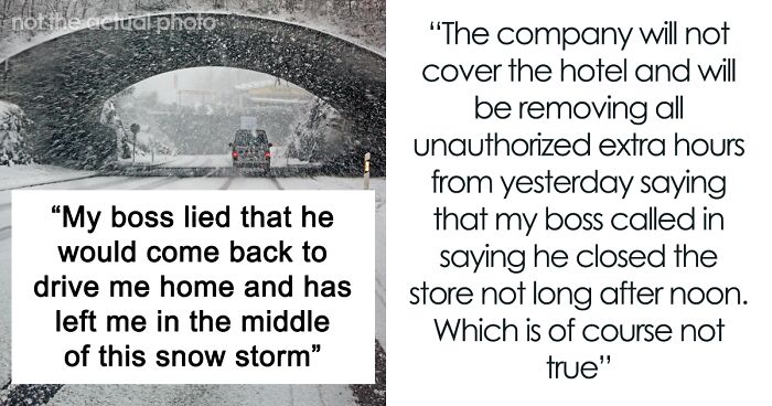 Boss Ignores Employee Pleading For Them To Come Back And Drive Them Home During Snowstorm