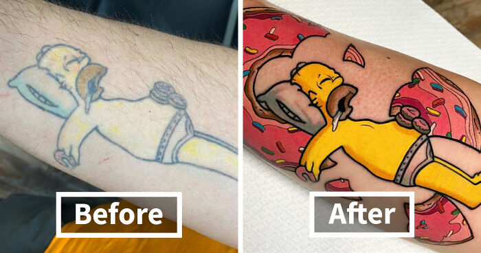 80 People That Shared The Before And After Of Their Tattoo Transformation (New Pics)