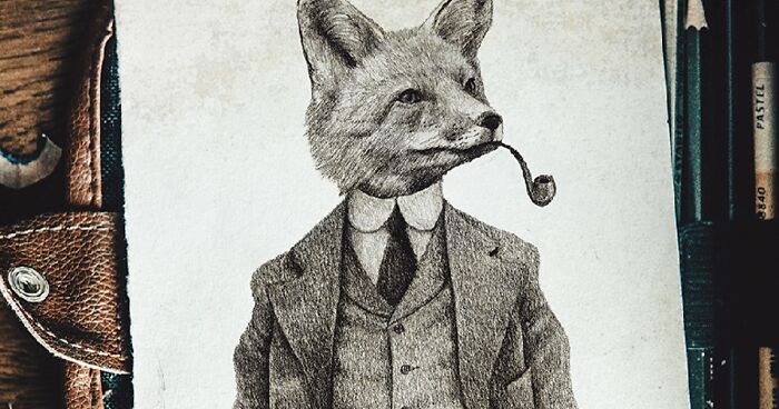 I Illustrated Animals In The Style Of Vintage Human Portraits (26 Pics)