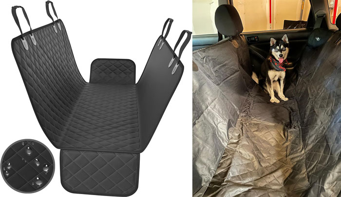 Dog Car Seat Cover: For a comfortable, clean and safe ride for your pet, providing a custom fit for cars of all sizes and easy-to-clean spill protection for all your furry adventures!