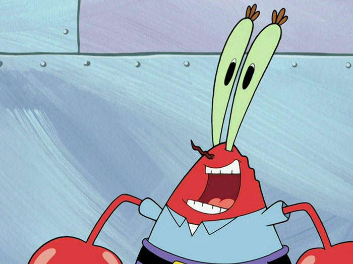 Mr. Krab laughing 