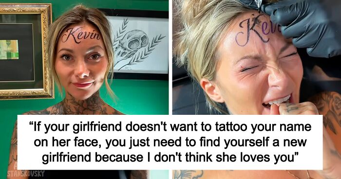 “A Desperate Attempt To Get Noticed”: Woman Gets Caught Faking Forehead Tattoo Of Boyfriend’s Name