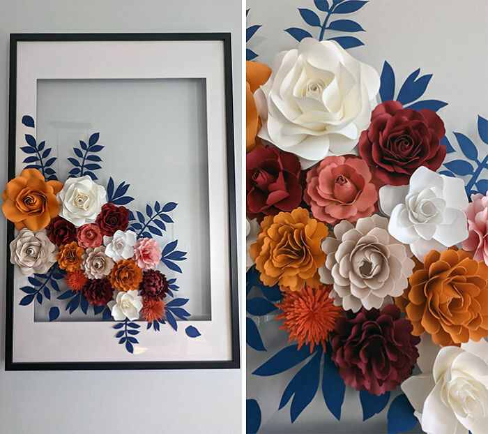 Paper Flower Mural For Thanksgiving Decoration