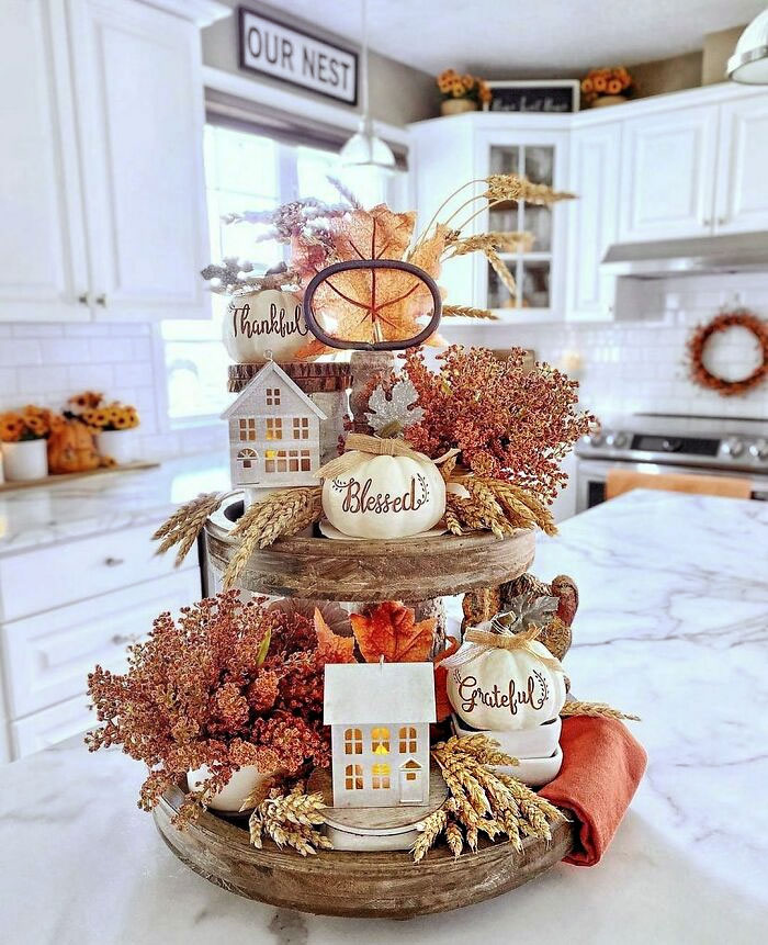 This Is A Thanksgiving Tray I Put Together A Few Years Ago. The Words On The Three Little Pumpkins Say It All