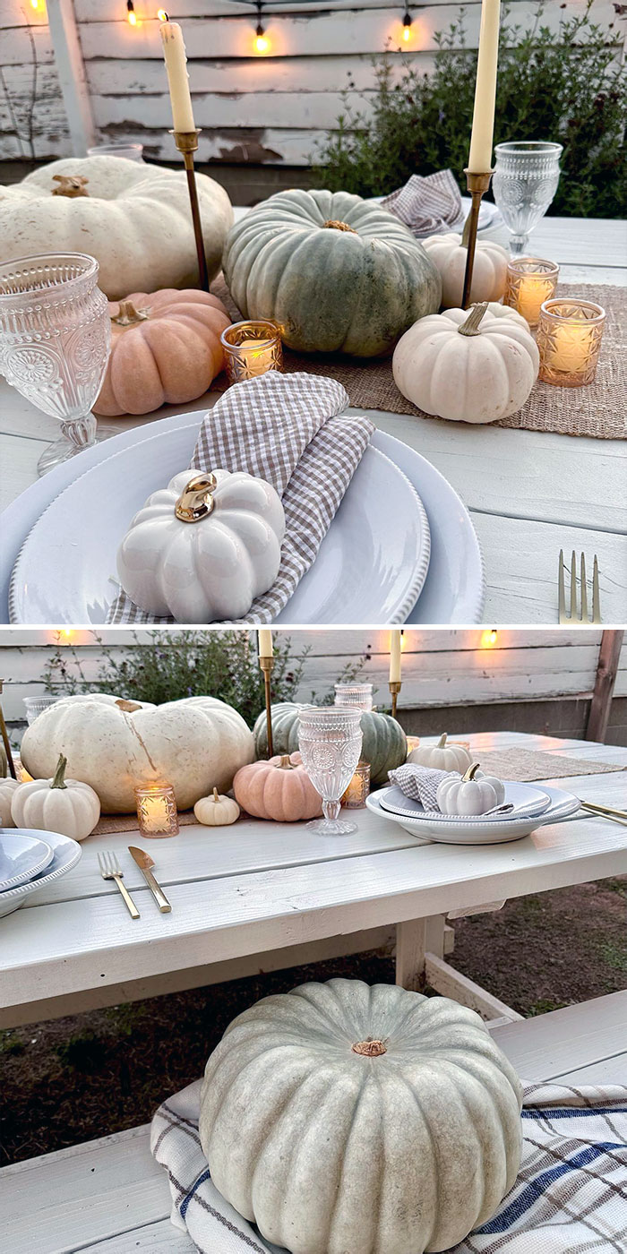 I Absolutely Adore These Pumpkins Of Varying Sizes, Steering Clear Of The Classic Bright Orange. It's Simple, Yet So Elegant And Inviting