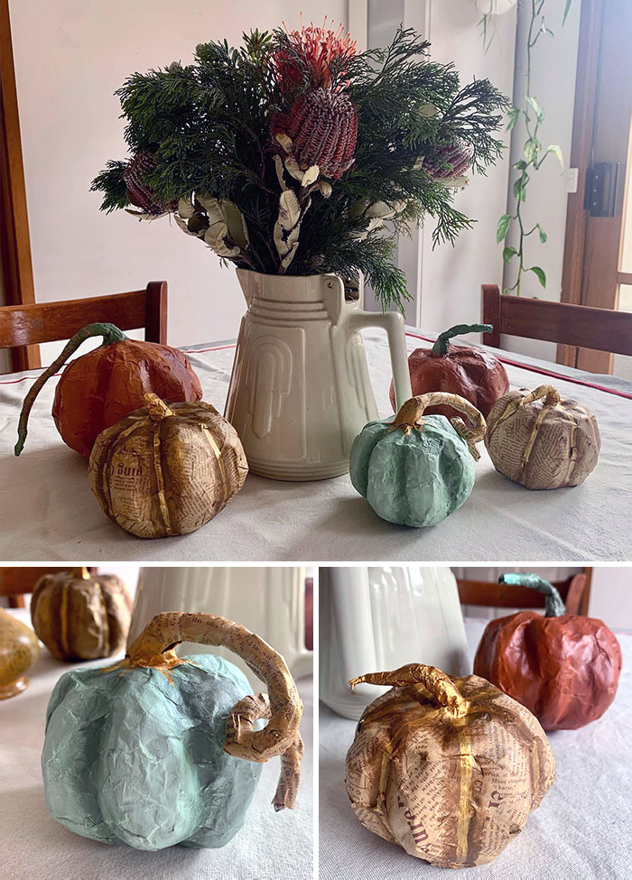 Past Week Or So I’ve Been Slowly Working On These Paper Mache Pumpkins And They’re Finished Just In Time For Thanksgiving