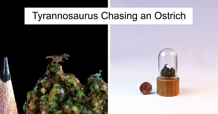 “Honey, I Shrunk The Dinos!”: 11 Pictures Of My Tiny Dinosaur Sculptures