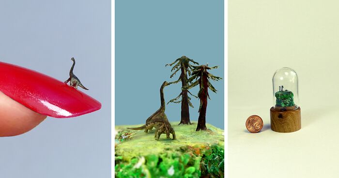 I Create Tiny Sculptures In The Size Of Gnats; Here Is My Dinosaur Edition (11 pics)