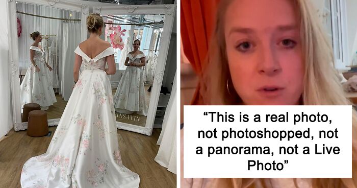 Picture Of Woman Trying On Wedding Dress Horrifies Everyone, Looks Like A “Glitch In The Matrix”