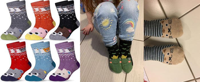 Kids Wool Socks: Featuring fun animal patterns they'll love, perfect for chilly outdoor play or indoor relaxation.