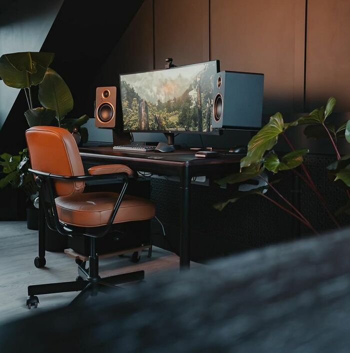 Home Office With A Moody Interior