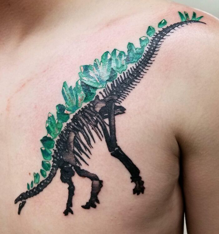 Just Got This Stegosaurus With Emerald Body Plates Done. Happy With How It Turned Out, Especially As My First