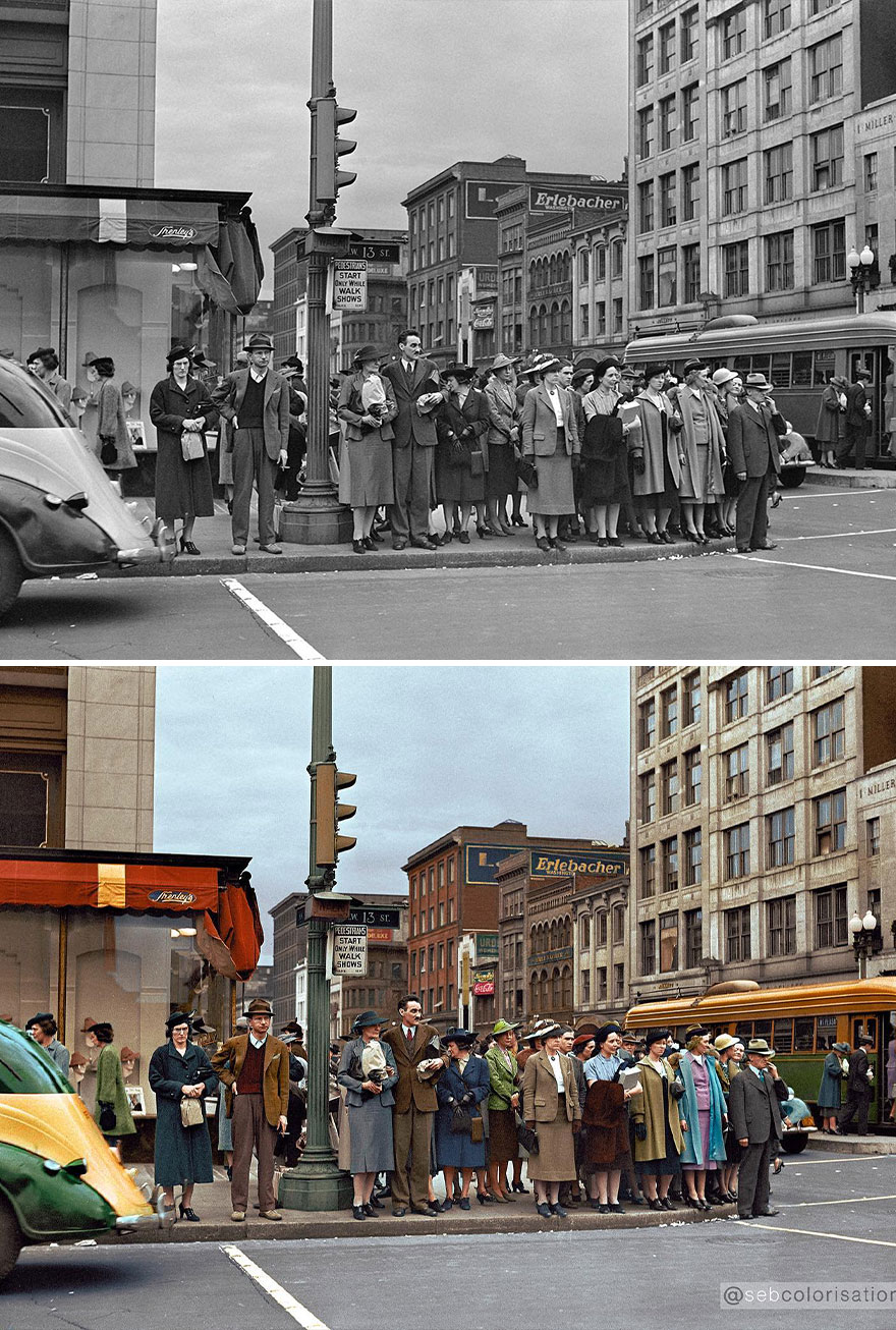 Waiting For A Stoplight In Washington, D.C., Spring 1939